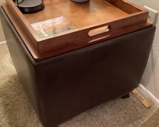 Lazy boy end table/foot stool with storage