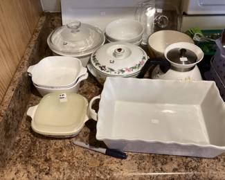 Covered casserole dishes