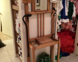 Vintage oak hall tree