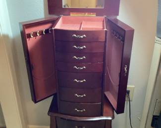 Mahogany jewelry chest