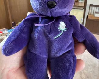 SUPER RARE ! Purple princess Diana Beanie baby !