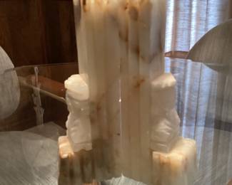 Set up marble Tiki book ends $20.00
