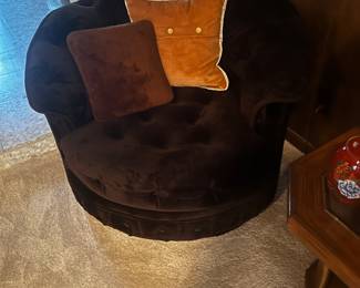 Brown Velvet Swivel Chair $ 60.00