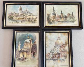 Vintage German Korsch Greeting Cards Framed