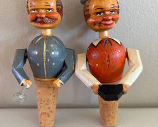 Carved Bottle Toppers w/ Moving Arms