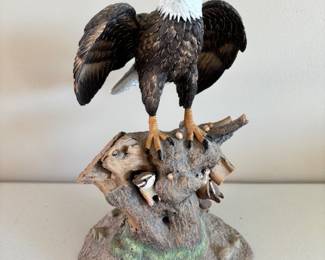 Second Nature Design Eagle w/ Chipmunks Sculpture 