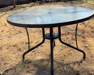 Glass metal Round Table 