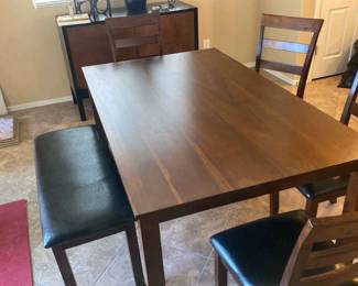 6 Piece Table chairBench Set