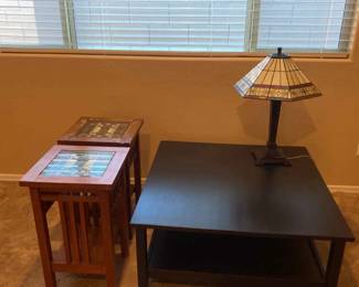 Coffee Table, End Tables And Lamp