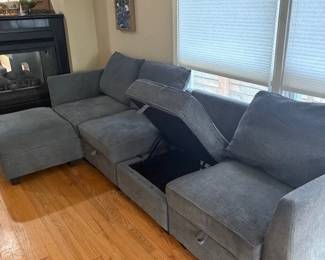 9 ft Sectional Sofa with tons of under-cushion storage $300