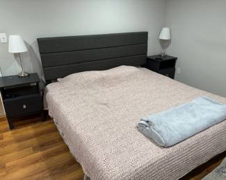 King size IKEA bed frame (and optional mattress): $250