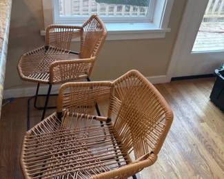 Pair or wicker bar chairs: $60