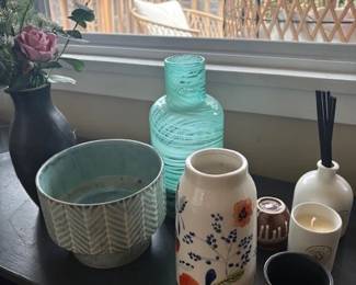 Handpainted pots, vases, candles
