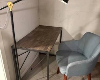 Floor lamp $25,  Table $25,  Chair $25
