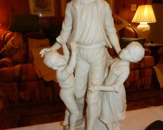 Antique Parian Ware Figurine Father & Children