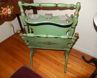 Vintage Chinoiserie Magazine Rack And Smoke Stand