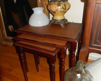 Leather Top Stack Tables