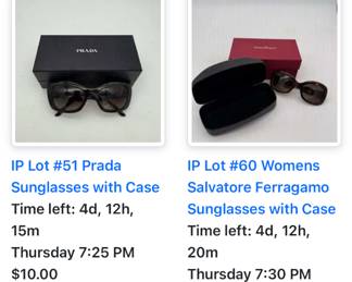 Prada sunglasses, Salvatore Ferraggarrio sunglasses