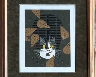 “Bird Watcher”, a signed serigraph by listed artist, Charley Harper. Professionally framed under glass and signed in pencil, edition 1425/2000. This signed limited edition serigraph measures in the frame, 23.25” H x 20” W. Includes large artist bio on back as shown in photos. Charley Harper was a Cincinnati-based American Modernist artist. He was best known for his highly stylized wildlife prints, posters, and book illustrations. Born Charles Burton Harper in Frenchton, West Virginia in 1922, Harper’s upbringing on his family farm influenced his work to his last days.