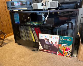 Records and TV stand