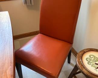 (4) Pottery Barn slipper chairs in burnt orange