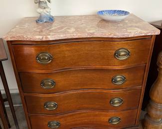 Chest of drawers with marble top
