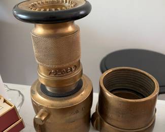 Vintage brass fire hose fittings