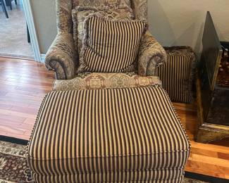 Estimate Upholstery chair with ottoman and matching pillows