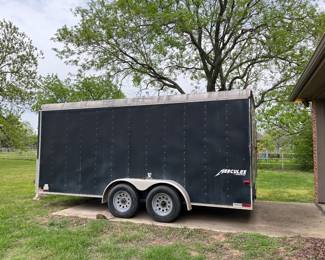 Pre-selling a 2007 Homesteader 7ft x 16ft tandem axle trailer with fold down ramp and side door. Wood floor and walls. $4500 obo Tires like new!