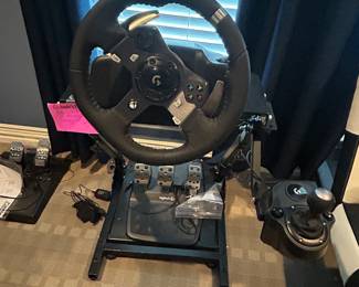 Logitech gaming steering wheel and accessories