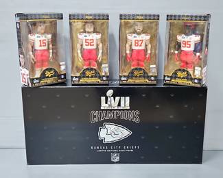 Funko Gold Super Bowl LVII Champions Kansas City Chiefs Limited Edition Fanatics Exclusive 12" Premium Vinyl Figures, Players Include Patrick Mahomes, Creed Humphery, Travis Kelce, And Chris Jones, In Collectible Case
