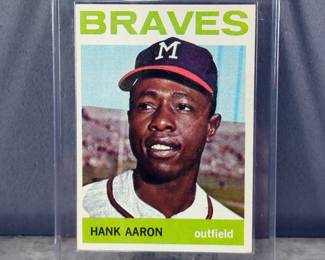 Hank Aaron (HOF And MLB All-Century Team) Milwaukee Braves Topps Baseball Cards, Includes 1963 No. 390 And 1964 No. 300 