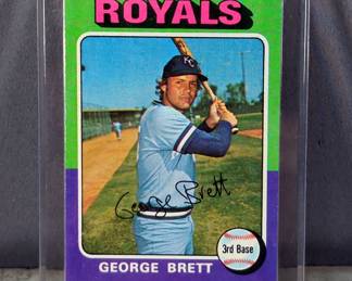 George Brett (HOF) Kansas City Royals Topps Baseball Cards, Includes 1975 Rookie No. 228 And 1987 No. 400, And 1993 Texas Rangers Vs Kansas City Royals Game Ticket 