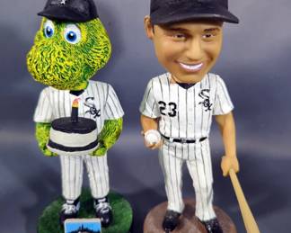 MLB And NBA Bobbleheads, Teams Include Cincinnati Reds, Chicago White Sox, And Chicago Bulls, Various Players, Qty 12 