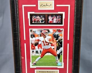 Patrick Mahomes Kansas City Chiefs Photo Collage With Nameplate And Engraved Signature Plate, Framed And Matted Under Glass, 24.75" X 16" 
