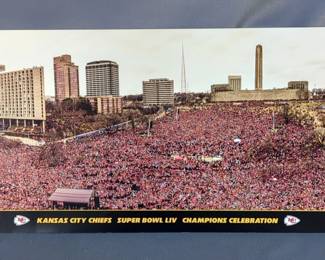 Panoramic Print Of Kansas City Chiefs Super Bowl LIV Champions Celebration Parade In Downtown Kansas City, 12" x 36" 
