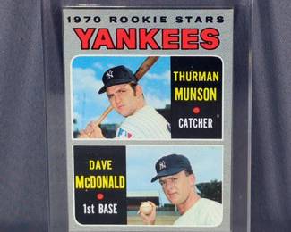 Thurman Munson And Dave McDonald 1970 Yankees Topps Rookie Stars Baseball Card No 189 
