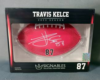Travis Kelce Kansas City Chiefs Imports Dragon Series 2 Chase Edition Figure, And Travis Kelce Kansas City Chiefs Signables Collectible Signature Series, Both In Box