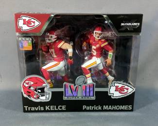 Patrick Mahomes And Travis Kelce Kansas City Chiefs 2024 NFL McFarlane Super Bowl LVII Legacy Series Figure 26, In Box 