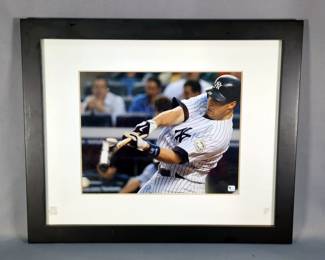 Mark Teixeira New York Yankees Autographed Photo, With Global Authentics COA Sticker, Framed And Matted Under Glass, 18.75" x 22.75" 