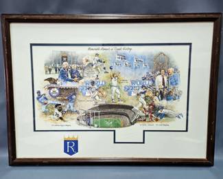 1986 IBM "Memorable Moments In Kansas City Royals History" Print, Framed And Matted Under Glass, 21" x 29" 