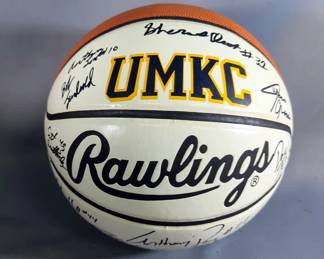 1999-2000 University Of Kansas (KU) Team Autographed Basketball, Including Terry Nooner, Nick Bradford, Kenny Gregory, And More, And 1998-1999 University Of Missouri-Kansas City Team Autographed Basketball 