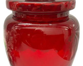 Murano Ruby Red Lidded Jar