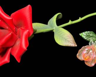 Porcelain Rose and Glass Rose