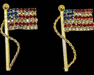 American Flag Rhinestone Pins