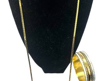 Brass Bracelet with Necklace