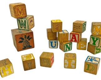 Vintage Wooden Alphabet Blocks
