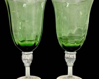 Gorham Green Glass Goblets
