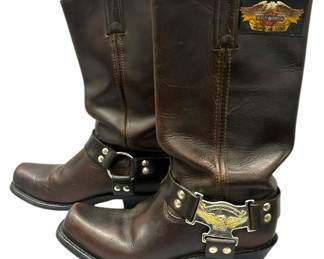 Harley Davidson Brown Leather Boots