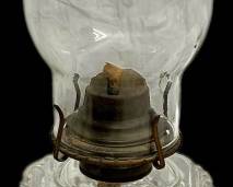 Antique Peacock Feather Oil Lamp